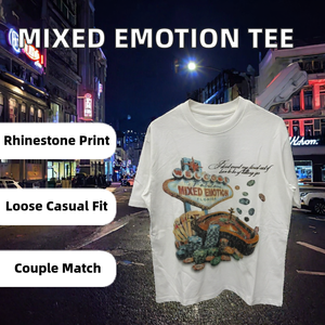 T-shirt en coton blanc à manches courtes et col rond pour homme avec motif imprimé Casino, coupe décontractée, logo sur le devant - Product Image 5