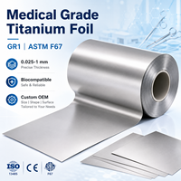 Feuille de titane de qualité médicale GR1 GR2 ASTM F67 B265 0,01-1 mm, biocompatible pour implants, instruments chirurgicaux, OEM personnalisé