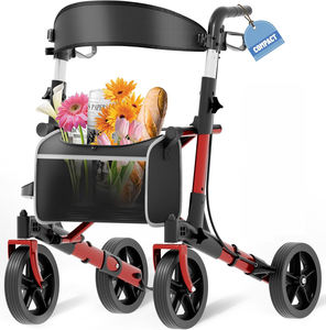 Andador con Asiento Plegable Ligero de Aluminio Mateside, 7.8 kg, Diseño Delgado, Todoterreno, Ayuda de Movilidad Médica para Personas Mayores - Product Image 1