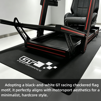 Tapis de sol durable pour simulateur de course, lavable en machine, en nylon avec dos en caoutchouc, pour cockpit de course