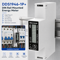 Medidor de Energía Monofásico para Riel DIN, Medidor Digital de Energía para Edificios, 100A, Conexión Directa, RS485, Modbus RTU, Pantalla LCD de 18 mm, 1DIN