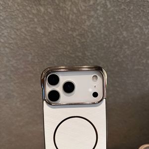 Funda magnética delgada para teléfono con anillo para Apple 17, funda protectora sin bordes para iPhone 16 Pro Max, funda rígida chapada en oro - Product Image 5