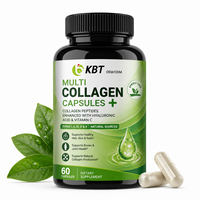 Capsules de collagène pour la peau OEM ODM, capsules de collagène multi-sources à marque privée avec acide hyaluronique et vitamine C