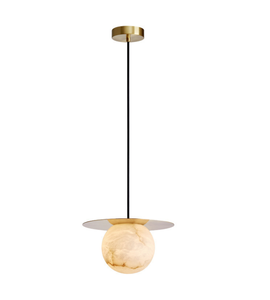 Lampe suspendue moderne et luxueuse pour restaurant, lampe <span class=keywords><strong>magique</strong></span> créative en cuivre et en pierre naturelle, plafonnier en forme de <span class=keywords><strong>boule</strong></span> de marbre - Product Image 2