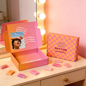 Scatole di Cartone Ondulato Rosa Pieghevoli per Spedizioni e Imballaggio di Cosmetici e Regali, Vendita all'Ingrosso - Product Image 2