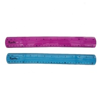 Ensemble de règles souples semi-transparentes 15cm 20cm 30cm, 7 couleurs, en plastique souple, avec échelles en cm et en pouces pour étudiants