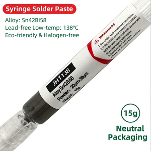 Pâte à souder sans plomb JIAHONGTAI Sn42Bi58 basse température 138°C, <span class=keywords><strong>seringue</strong></span> 15g, <span class=keywords><strong>flux</strong></span> <span class=keywords><strong>de</strong></span> soudage sans halogène pour SMT BGA PCB Reballing - Product Image 2