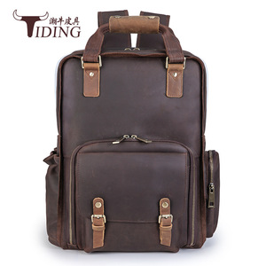 Tiding Genuine Leather <b>Camera</b> Backpack Dark Brown 15L DSLR SLR Mirrorless Use - Product Image 1