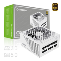 GAMEMAX 850W ATX3.0 PCIe5.0 80 Plus connecteur or 12VHPWR entièrement modulaire 135 mm fan105C capacité japonaise, alimentation GX850