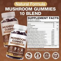 Gummies aux champignons composés best-seller, 3g chacun, flacon de 60 unités, personnalisation OEM, 10 en 1