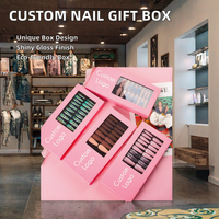 Boîtes rigides personnalisées OEM avec votre logo pour faux ongles, cadeaux de luxe, ongles à presser, finition brillante, recyclables, cosmétiques