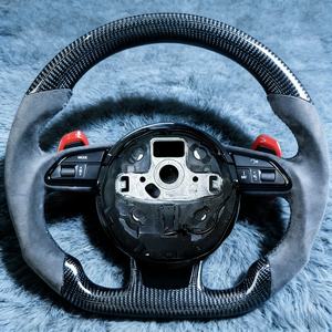 Volant de voiture en cuir perforé en fibre de carbone, modèle amélioré, pour Audi A1, A2, A5, A6, A8, Q3, R8, RS3, <span class=keywords><strong>RS6</strong></span>, S8, TT - Vente Flash - Product Image 5