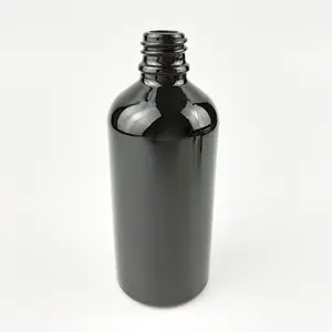 Botol Kaca Tebal Tahan Sinar Matahari Hitam Bulat 100Ml, Botol Kaca Tebal Mewah Penjualan Laris