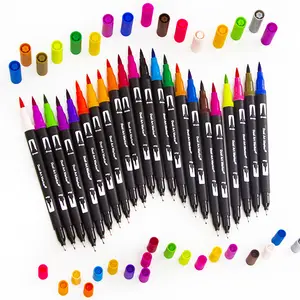 36 Colors Dual Tip Art Markers Brush Pen for Adult Coloring Hand Lettering Writing Plan