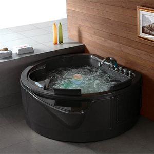Moderna <span class=keywords><strong>Bañera</strong></span> de <span class=keywords><strong>Hidromasaje</strong></span> <span class=keywords><strong>Redonda</strong></span> Grande, <span class=keywords><strong>Bañera</strong></span> de Masaje Spa Negra, Bañeras de <span class=keywords><strong>Hidromasaje</strong></span> Acrílicas Independientes - Product Image 4