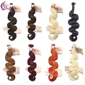 Vente d'usine Puddinghair - Extensions de cheveux humains vierges naturels 12A en vrac # Cheveux humains ondulés souples 613 sans trame pour tressage - Product Image 5