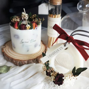 Souvenir Gift DIY Private Label Immortal Flower Dried Flower <strong>Red</strong> Velvet Rose Scented <strong>Candles</strong> Set Scented <strong>Candle</strong> - Product Image 2