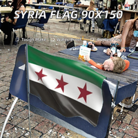 Livraison rapide, bannières suspendues personnalisées en polyester imprimées numériquement, 60*40 cm, drapeau de la révolution syrienne, nouveaux accessoires d'affichage islamique