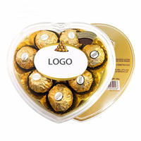 Boîte en plastique en forme de cœur avec Logo personnalisé, boîte de chocolat pour bonbons, biscuits alimentaires