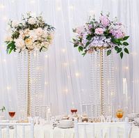 Décorations de table pour mariage : Supports de fleurs en cristal pour allées et centres de table