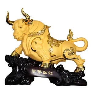 Table Decor Figurine Business Gift Feng Shui Bull Statue for Office Decoration