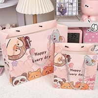 Bolsas de Regalo de Papel con Dibujos Animados Rosas Ecológicas, Reutilizables y Reciclables, Lindas Bolsas de Koala, Panda y Conejo para Cumpleaños y Festividades