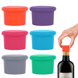 Bouchon de bouteille de vin en caoutchouc de silicone de qualité alimentaire, réutilisable, anti-fuite, pour bouteilles de bière, de vin, de soda et autres boissons - Product Image 2