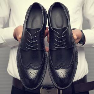 Zapatos Oxford de Cuero Genuino Negro con Punta Puntiaguda y Cordones, Zapatos de Vestir con Suela de Goma Transpirable para Todas las Temporadas, Oficina y Carrera - Product Image 5