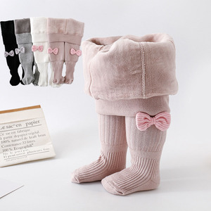 Leggings di Alta Qualità per Bambine con Fiocco, Calze Invernali Foderate e Spesse per Ragazze - Product Image 1