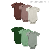 Combinaison pour bébé personnalisée, fabrication directe en usine, OEM ODM, écologique, mignonne, à manches courtes, 100% coton tricoté, 190 GSM, combinaison douce pour bébé