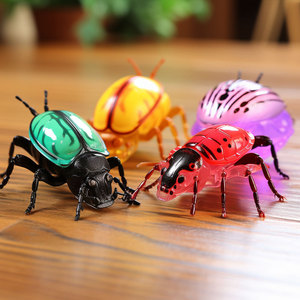 Ensemble de jouets insectes réalistes en silicone pour chats, jouet d'exercice manuel, modèle en plastique de couleur unie - Product Image 5