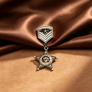 Star Burst Zinc Alloy Vintage Medal Epaulette Brooch Custom <b>Enamel</b> Metal <b>Badge</b> Garment Lapel Brooch <b>Pin</b> Low MOQ Factory - Product Image 6