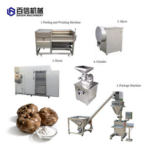 Baixin Konjac Poudre Farine Machine De Traitement Feuilles Ail Gingembre Rondelle Cutter Trancheuse Broyeur Poudre Faisant La Ligne De Production - Product Image 4