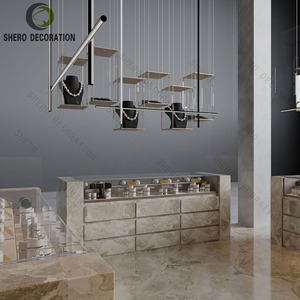 Fine Jewelry Shop Furniture Custom Luxury Marble Glass Jewelry Display Counter Glass Jewellery Showcase For Shop Decoration Idea - Product Image 4