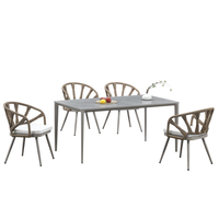 Ensemble de table et chaises de salle à manger d'extérieur, mobilier d'extérieur de loisirs imperméable et antirouille