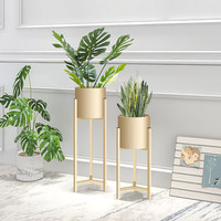 Macetas Circulares de Metal de Lujo, Estilo Nórdico Moderno, para Interiores, Soporte para Plantas, Macetas para Flores, para Sala de Estar, Balcón, Decoración Verde