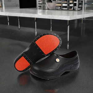 Chaussures de travail imperméables antidérapantes à semelle en caoutchouc pour hommes et femmes, usage en cuisine/chef/jardin/infirmière, sabots noirs - Product Image 3