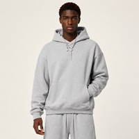 Sweat à capuche en molleton 345 GSM coupe ample, couleur unie, pour homme, style décontracté américain, épais, avec étiquette personnalisable