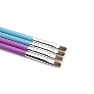 Pinceau à ongles en acrylique à double extrémité avec manche en bois, poils ovales en nylon, outil de peinture pour gel UV, pour manucure - Product Image 2