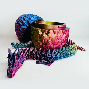 Benutzer definierte bewegliche artikulierte Kristall drache und Ei 3D gedruckte chinesische Drache