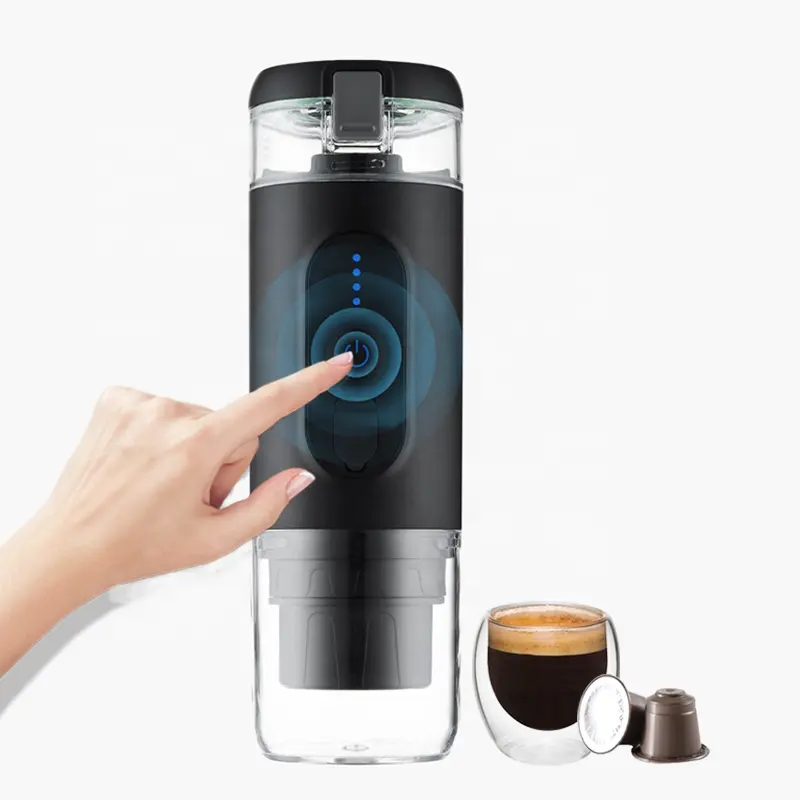 ماكينة صنع قهوة محمولة تسخينية ماكينة قهوة سوداء صغيرة أوتوماتيكية بالكامل ماكينة قهوة منزلية