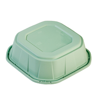 Conteneur alimentaire carré en plastique PP de 42 oz avec logo personnalisé, couvercle hermétique pour sushis, gâteaux à emporter et préparation de repas
