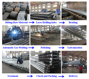 Philippines <span class=keywords><strong>Nea</strong></span> Standard 15kv 500KGF Poteau en acier galvanisé de 40 pieds - Product Image 5