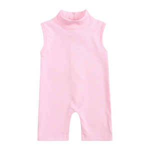Combinaisons sans manches 100% coton pour petites filles, tenues d'été, nouvelles combinaisons unies fantaisie, ensembles de vêtements pour bébés, boutique - Product Image 2