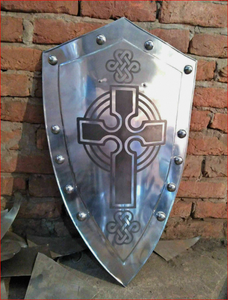 Escudo Templario Cruzado de Metal, Listo para la Batalla, 28 Pulgadas - Product Image 6