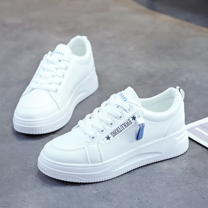 Nouvelles baskets blanches pour femmes, style tendance, pour filles, chaussures de course à plateforme avec semelles plates pour un usage décontracté - Product Image 3