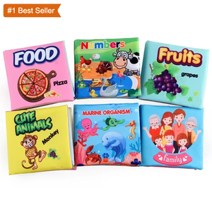 Livre en tissu doux personnalisé Jumon pour bébé, livre sensoriel 3D à toucher, à contraste élevé, dessin animé, apprentissage précoce, jouet pliable pour poussette pour nourrisson JBK-1 - Product Image 2