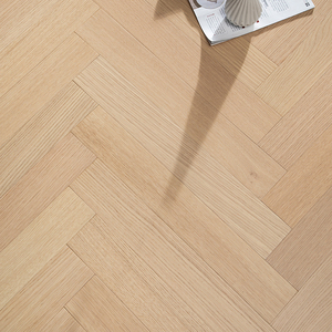 Parquet contrecollé en chêne blanc multicouche, qualité AB, lisse, à clipser, 15 mm, chevrons, raclé, conforme RoHS, pour chambre à coucher - Product Image 2