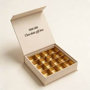 Caja de Regalo de Chocolate de Alta Gama, Caja Rígida de Papel con Tapa Magnética Abatible, Multicompartimentos, Biodegradable, Aséptica y Personalizable - Product Image 3