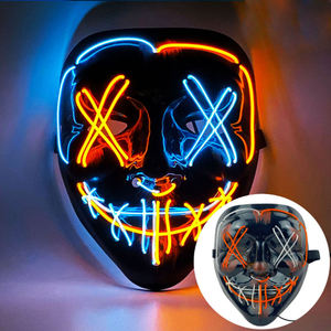 Venta al por mayor de máscaras Led de miedo de Halloween Hot Bar Dancing <span class=keywords><strong>Party</strong></span> Máscaras Luz en la noche Máscara en forma de V para fiesta - Product Image 1